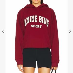 Anine Bing Alec Burgundy Hoodie Size S ( oversize)